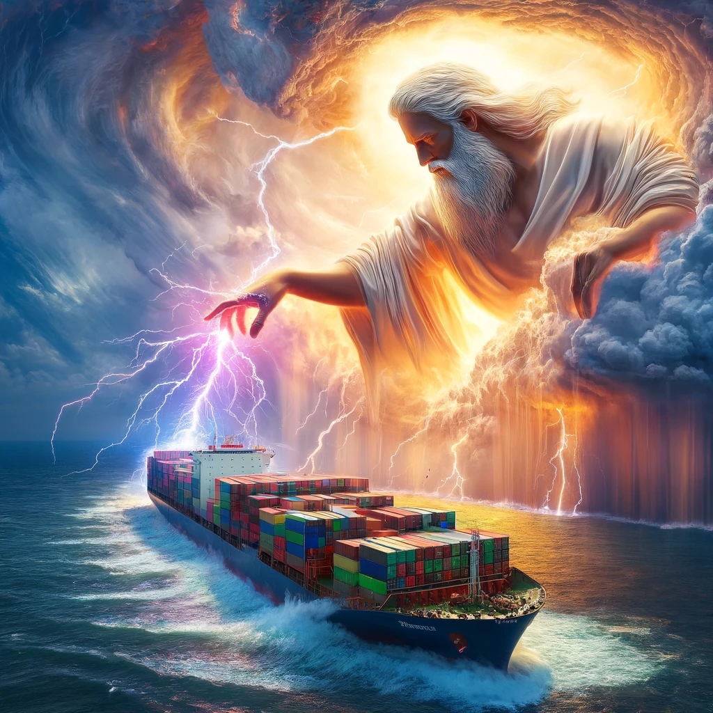 An Act of God, while sending samples to Japan