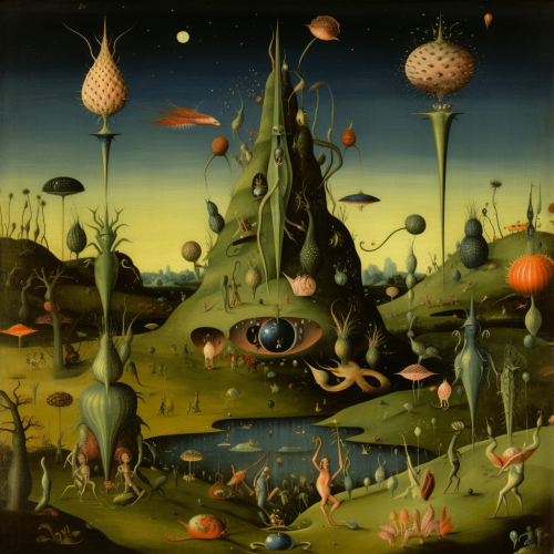 The Garden of Earthly Delights but on an alien plant w -1