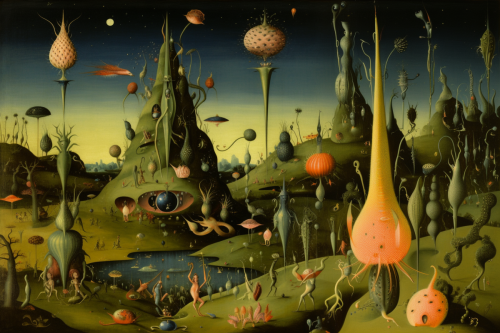 The Garden of Earthly Delights but on an alien plant w 