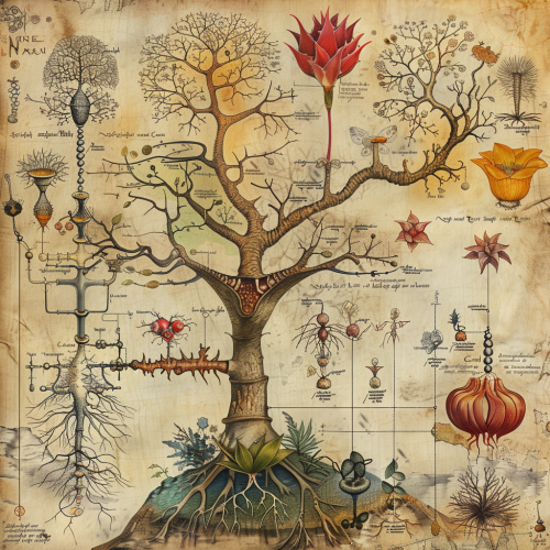 a beautiful artistic schematic of plants being intelli a224c2cc-52bf-4dc4-b296-89aa3312c606