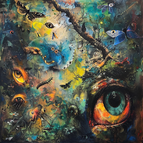 a beautiful image of tadpoles eyes neurons caterpillar