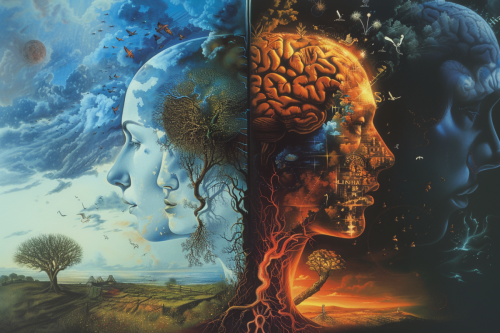 a beautiful image symbolizing the interaction between  2