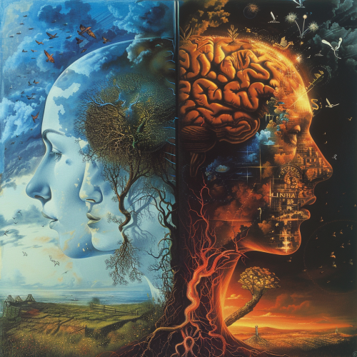 a beautiful image symbolizing the interaction between  4-1