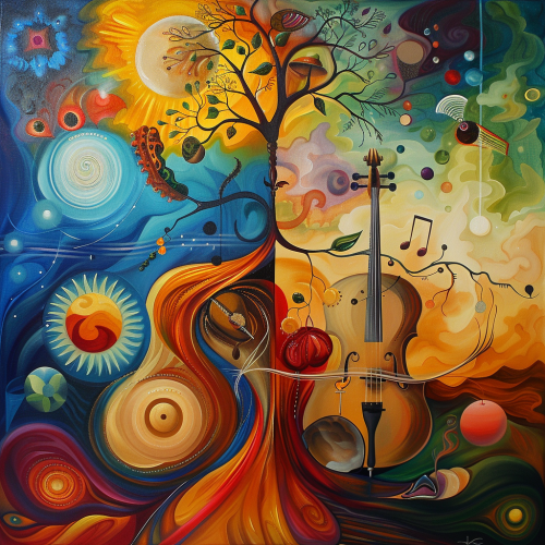 a beautiful painting of the music of life - elements o-4
