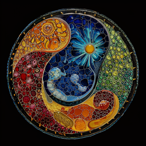 a beautiful scientific schemattic symbolizing the stru -1