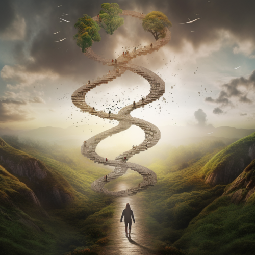 a beautiful spiritual image of the possible paths -2