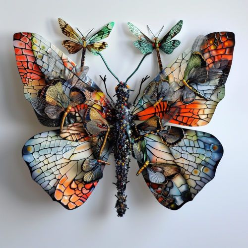 a butterfly made of dragonf