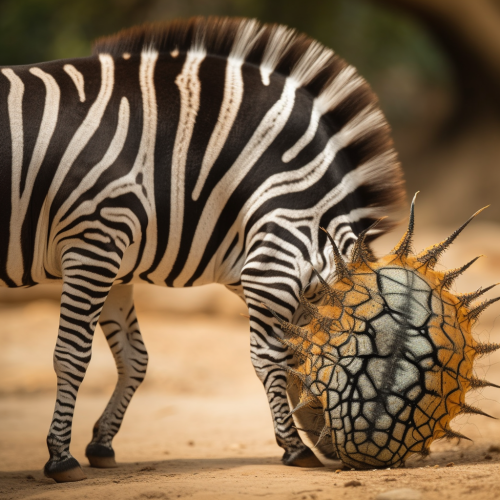 a chimera thats part zebra and part spider d2141