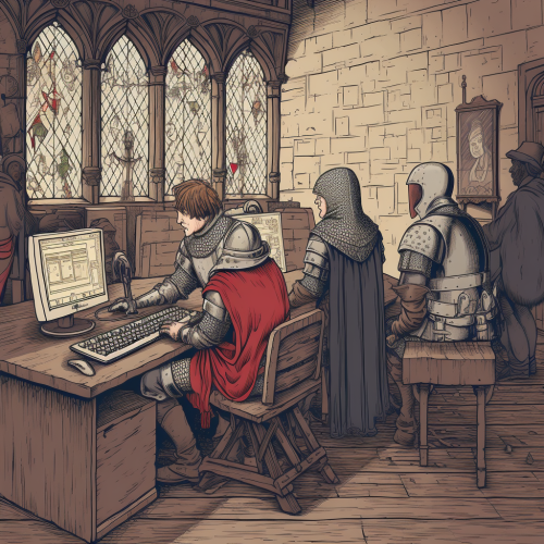 a computer hacking competition in the style of mid