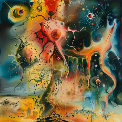 a painting in the style of Hallucinogenic Toredor by S -13