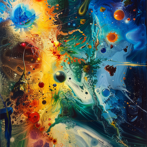 a painting in the style of Hallucinogenic Toredor by S -5