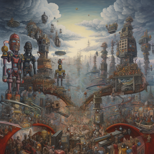 a reneissance-style painting of Heaven populated entir -1