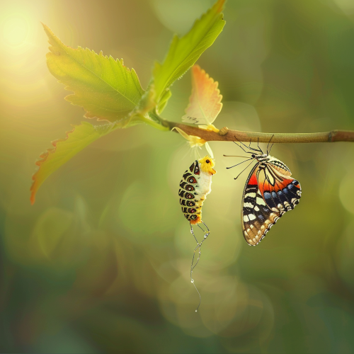 a slow transition from a caterpillar to a butterfly a201b