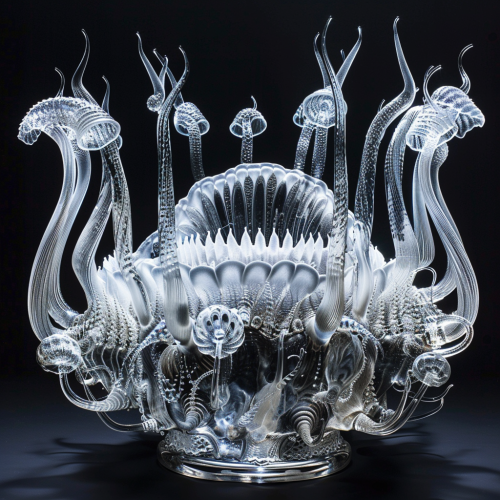 an intricate glass sculpture of a Grooneema 