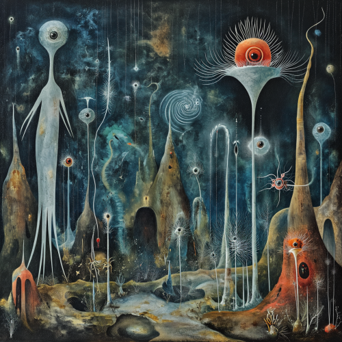 bioelectricity among cells in the style of Leonora-3