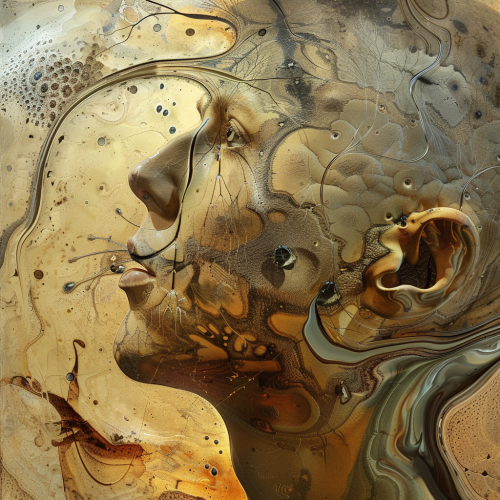 planaria inside the brain in the style of Salvador Dal 4