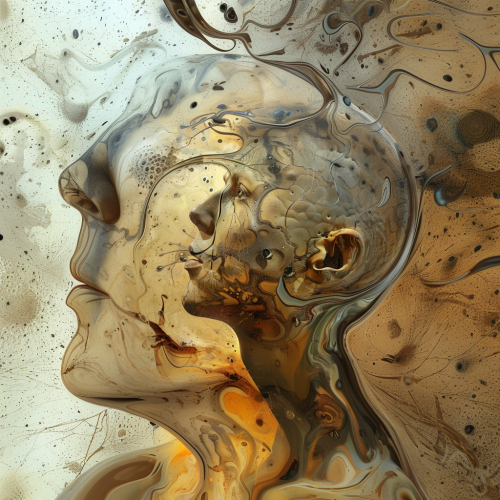 planaria inside the brain in the style of Salvador Dal c-1